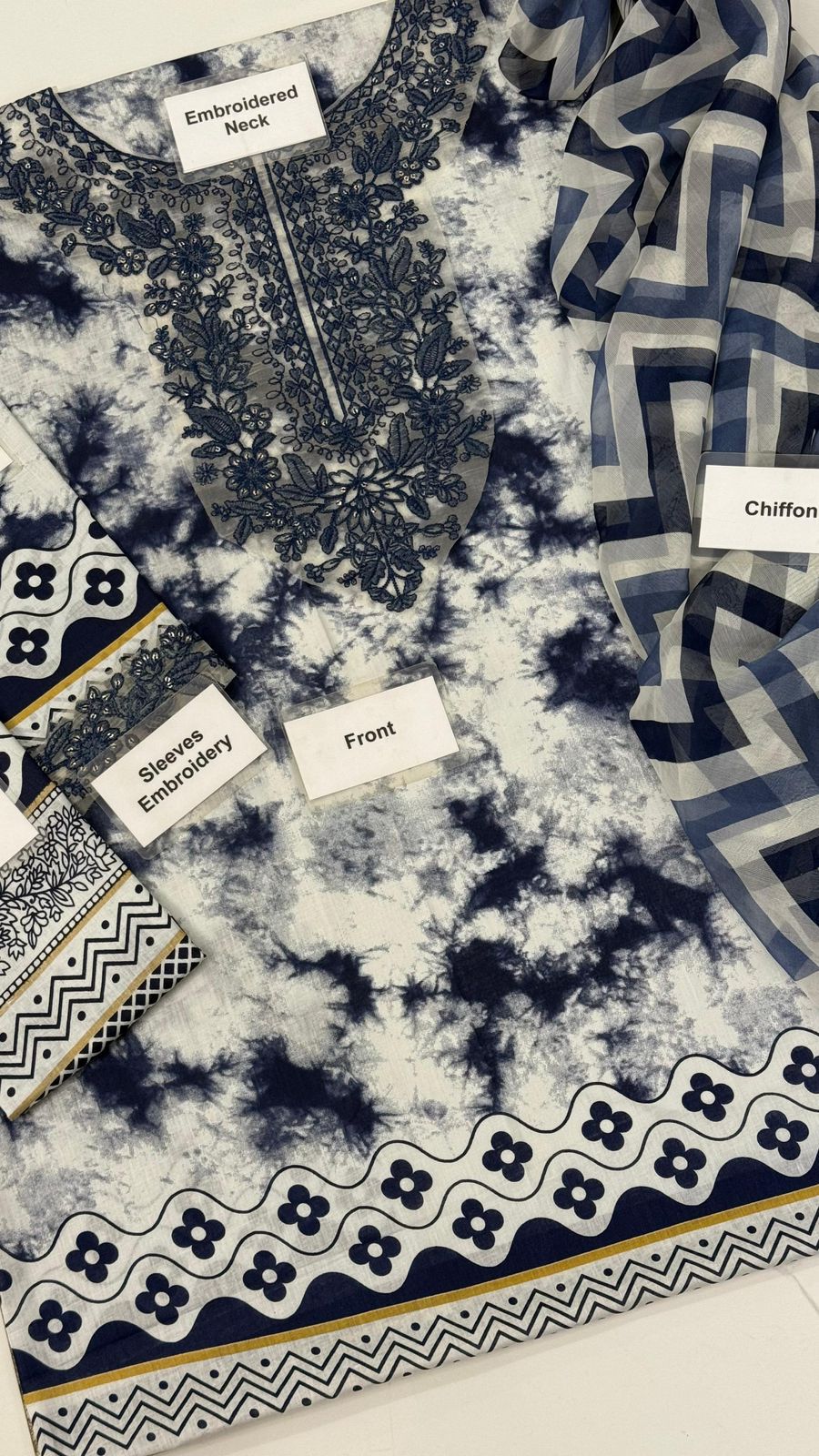 SAPPHIRE UNSTITCHED 3PCS LAWN PATCHES