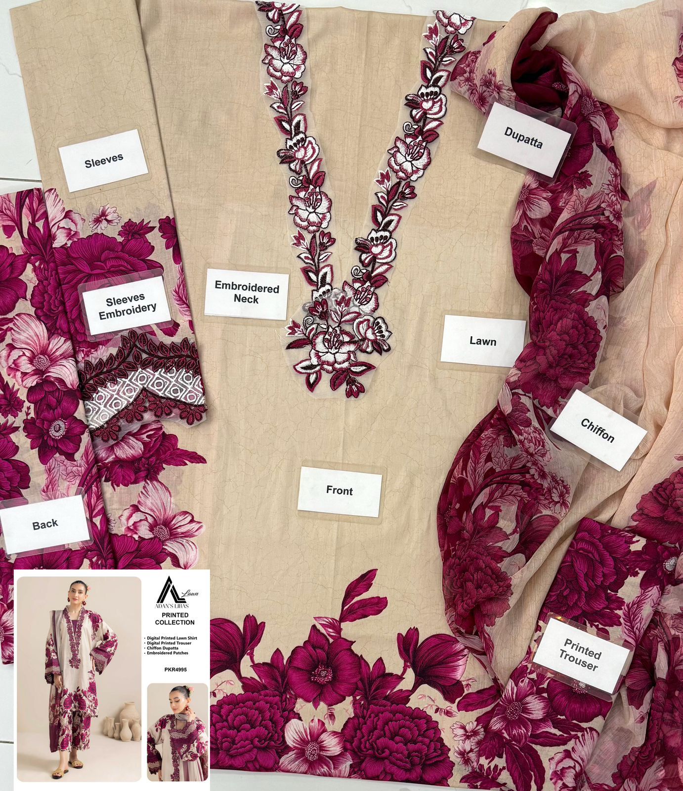 ADAN LIBAS: ADL-09 LAWN 3PCS PATCHES