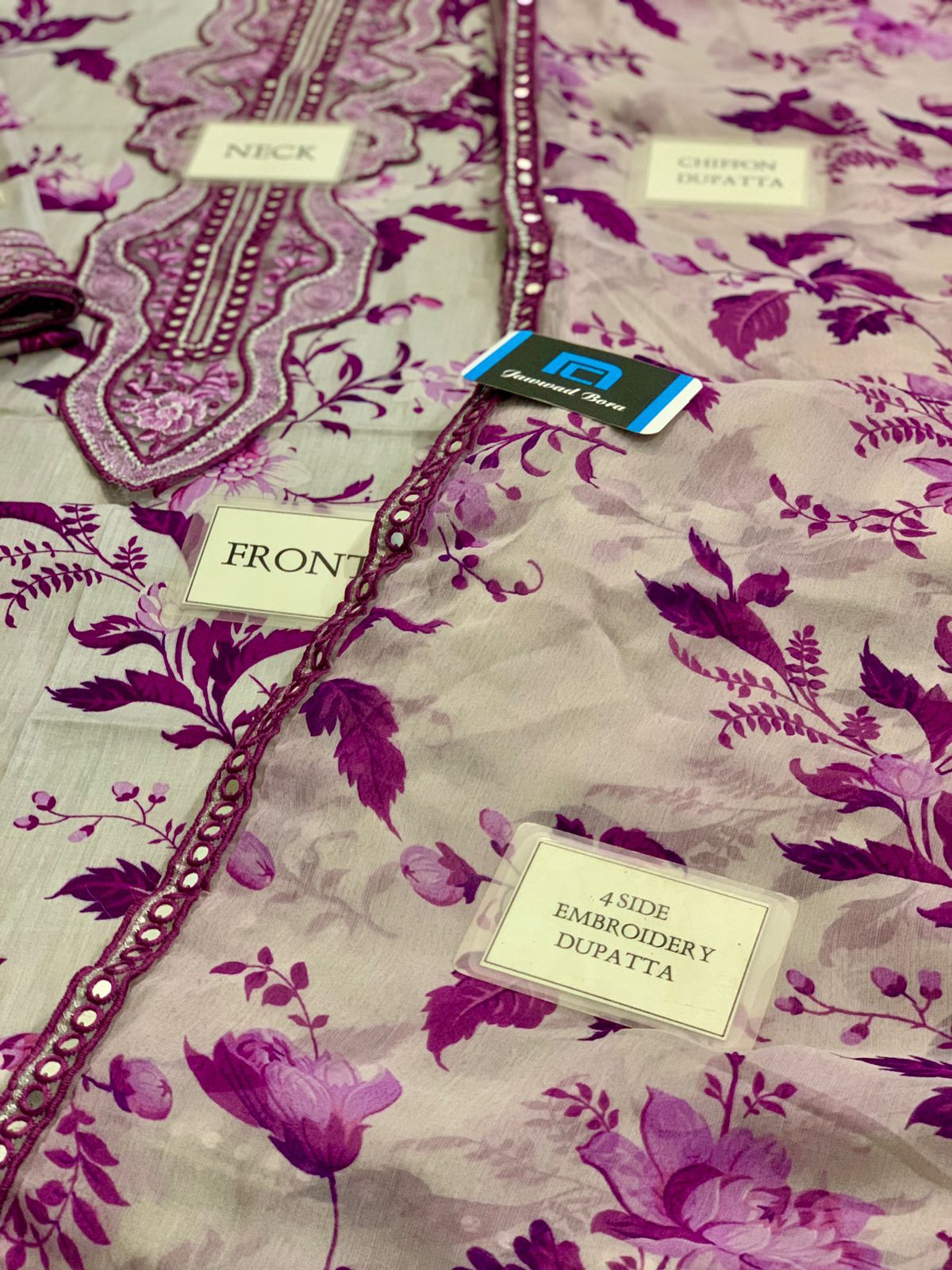 ANEELAS UNSTITCHED 3PCS LAWN PATCHES