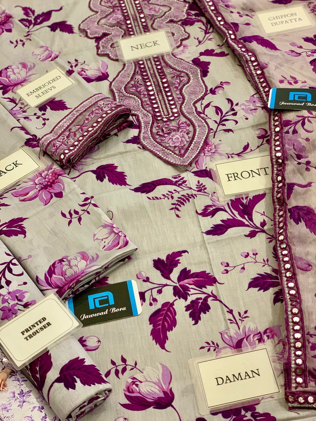 ANEELAS UNSTITCHED 3PCS LAWN PATCHES