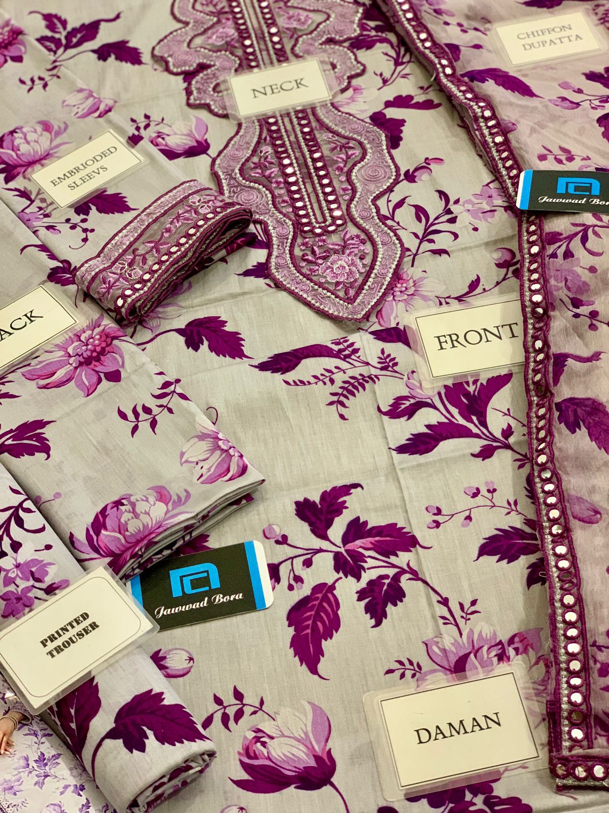 ANEELAS UNSTITCHED 3PCS LAWN PATCHES