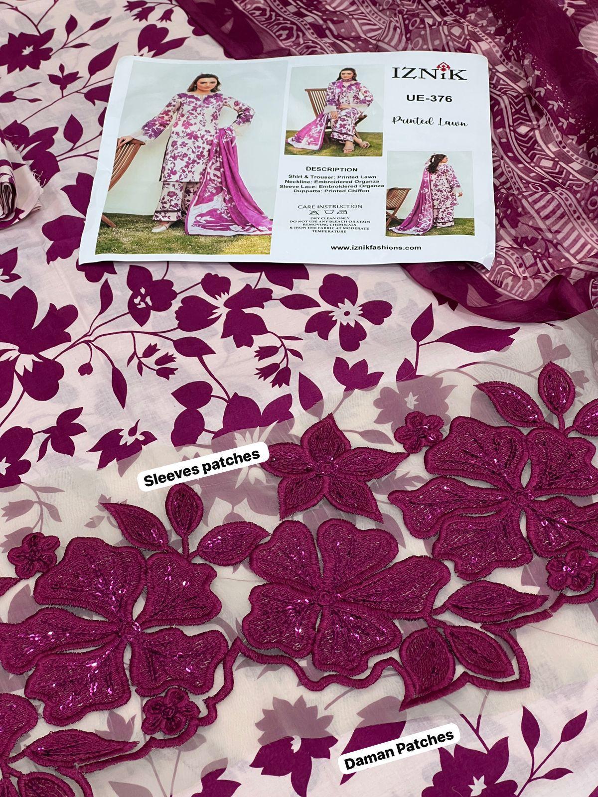 IZNIK UNSTITCHED 3PCS LAWN PATCHES