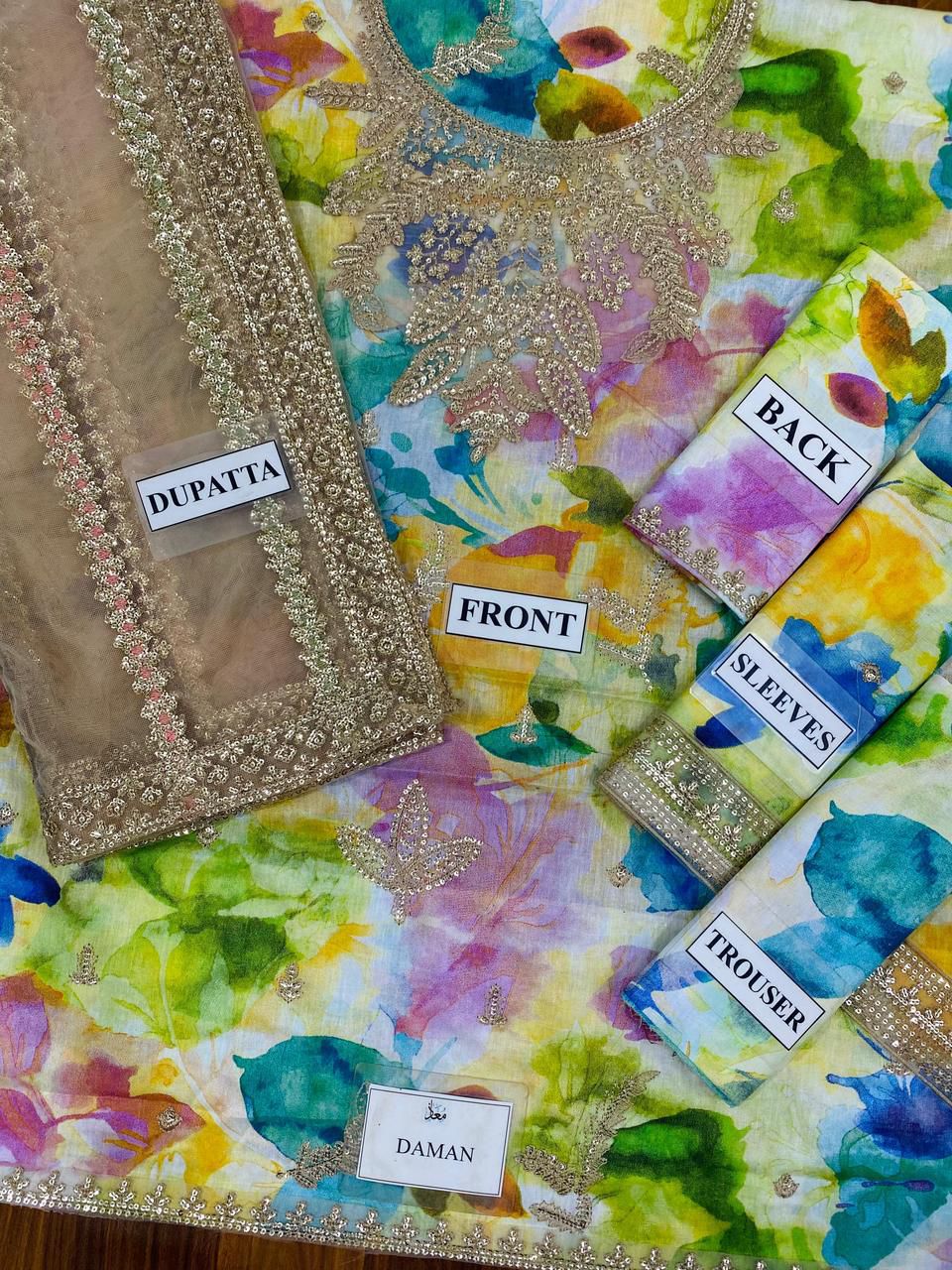 IZNIK EMBROIDERED LAWN WITH HEAVY EMBROIDERED NET DUPATTA