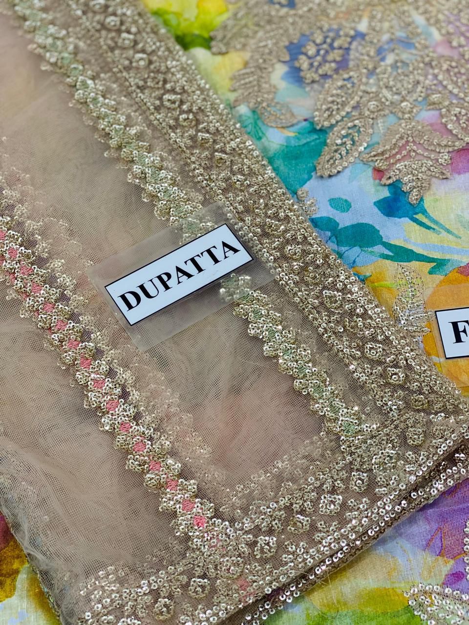 IZNIK EMBROIDERED LAWN WITH HEAVY EMBROIDERED NET DUPATTA