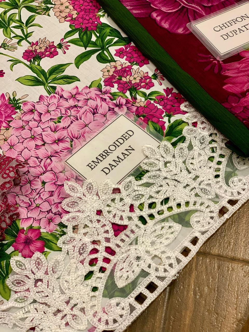 MARIA.B MPRINT UNSTITCHED LAWN 3PCS PATCHES